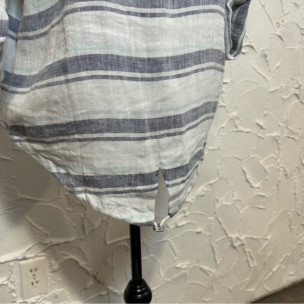Charlie B 100% linen Hooded Duster With Roll Up Sleeve Women’s size Small - Picture 11 of 12
